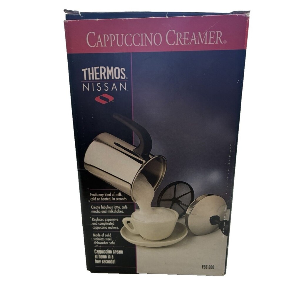 Thermos Nissan Cappuccino Creamer Milk Frother 8 oz Stainless Steel FBS 800
